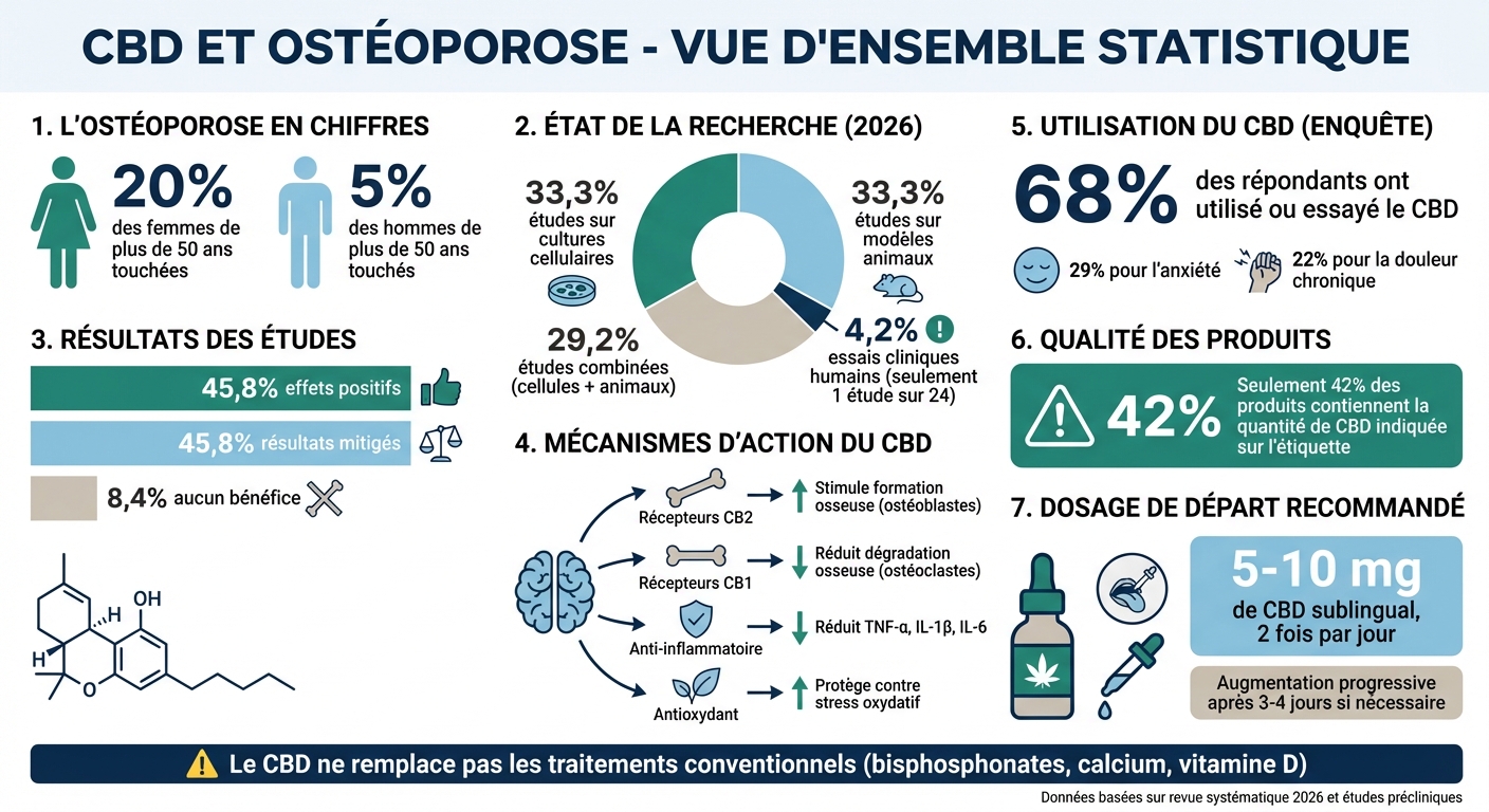 CBD et ostéoporose : statistiques clés et mécanismes d'action