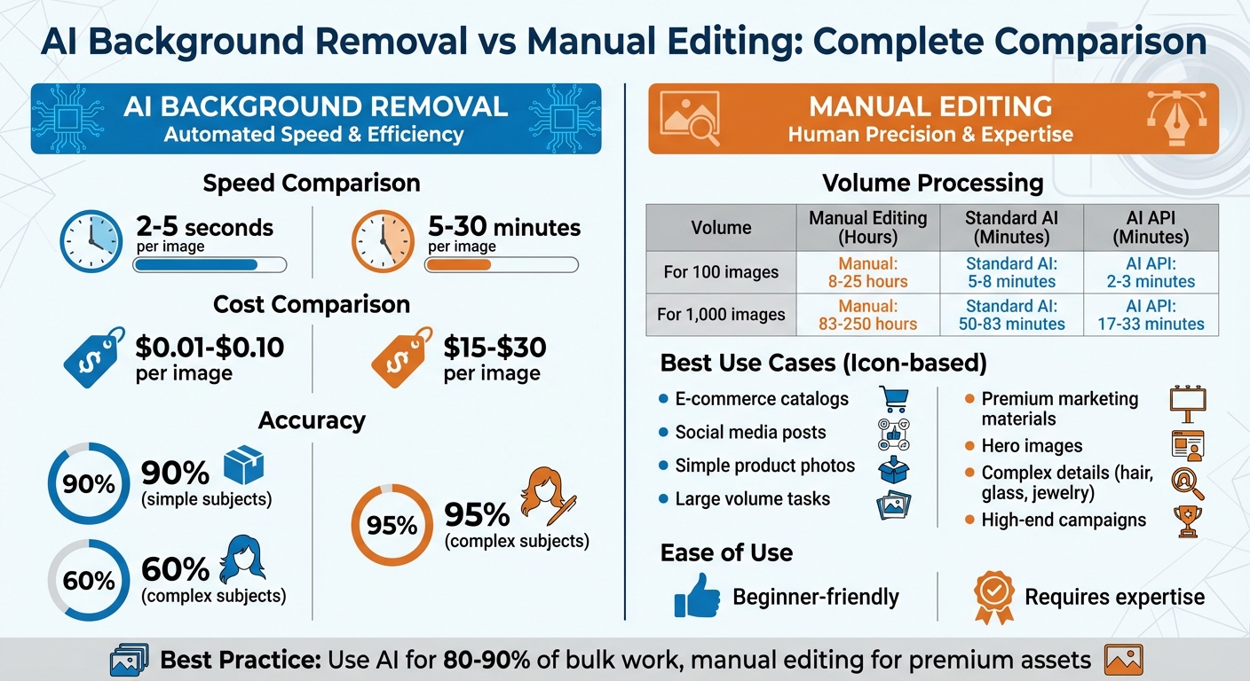 AI vs Manual Background Removal: Speed, Cost, and Accuracy Comparison