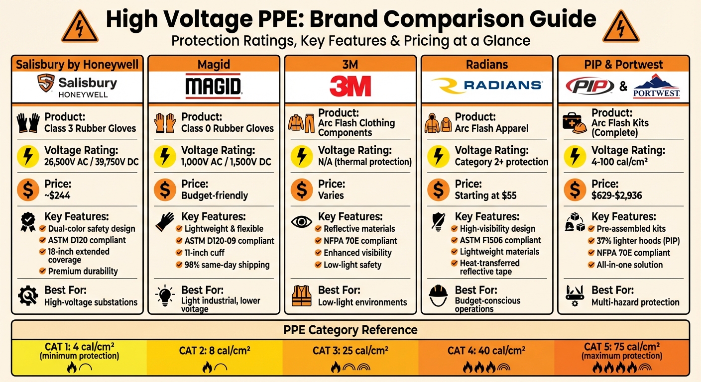 High Voltage PPE Brand Comparison: Protection Ratings, Features, and Pricing