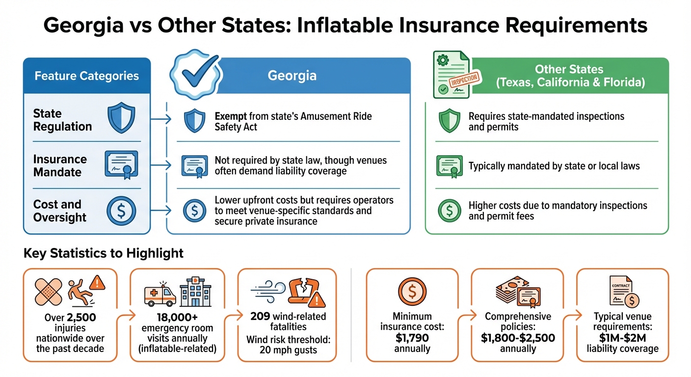 Georgia vs Other States Inflatable Insurance Requirements Comparison