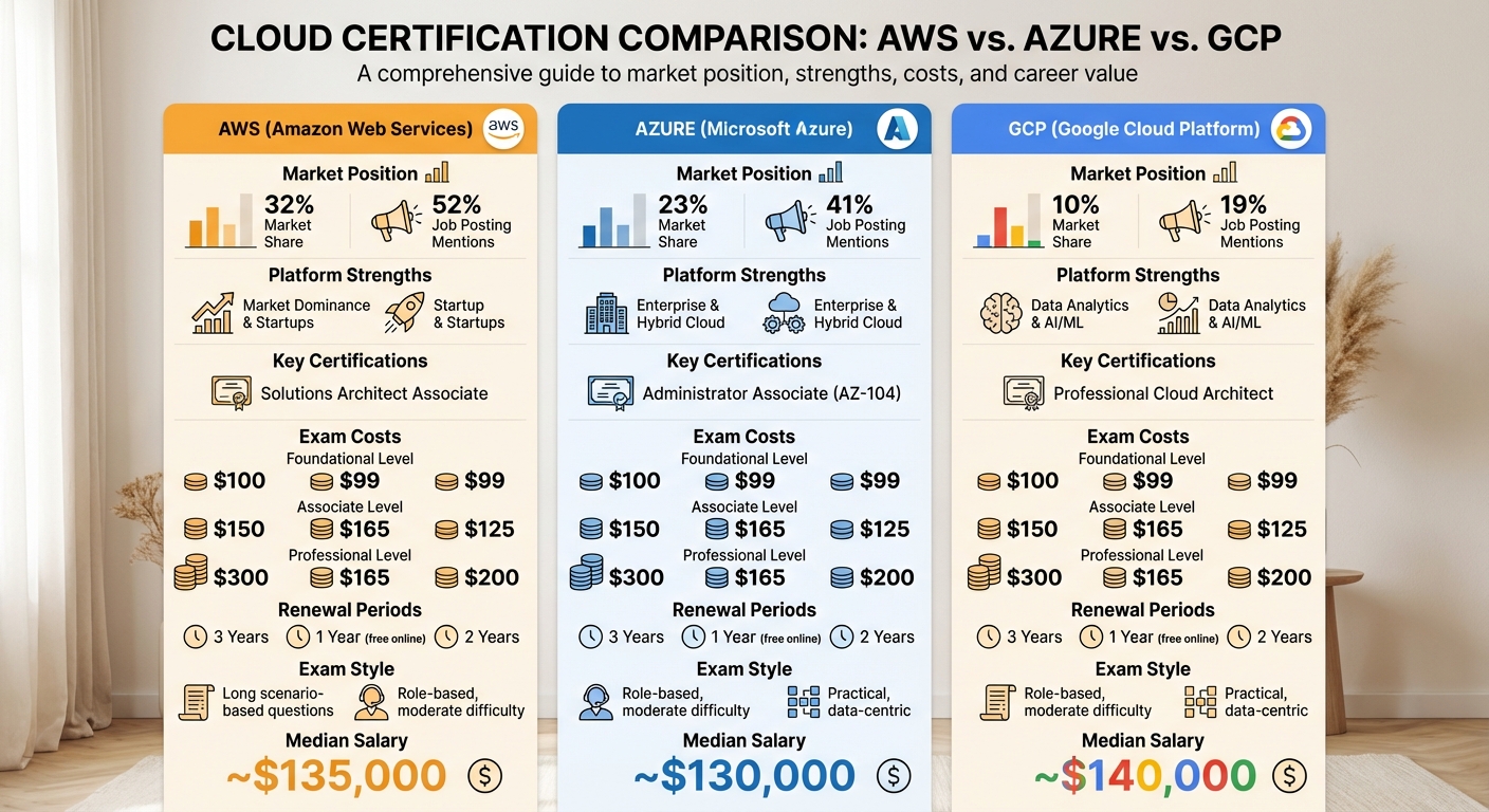 AWS vs Azure vs GCP: Cloud Certification Comparison 2026