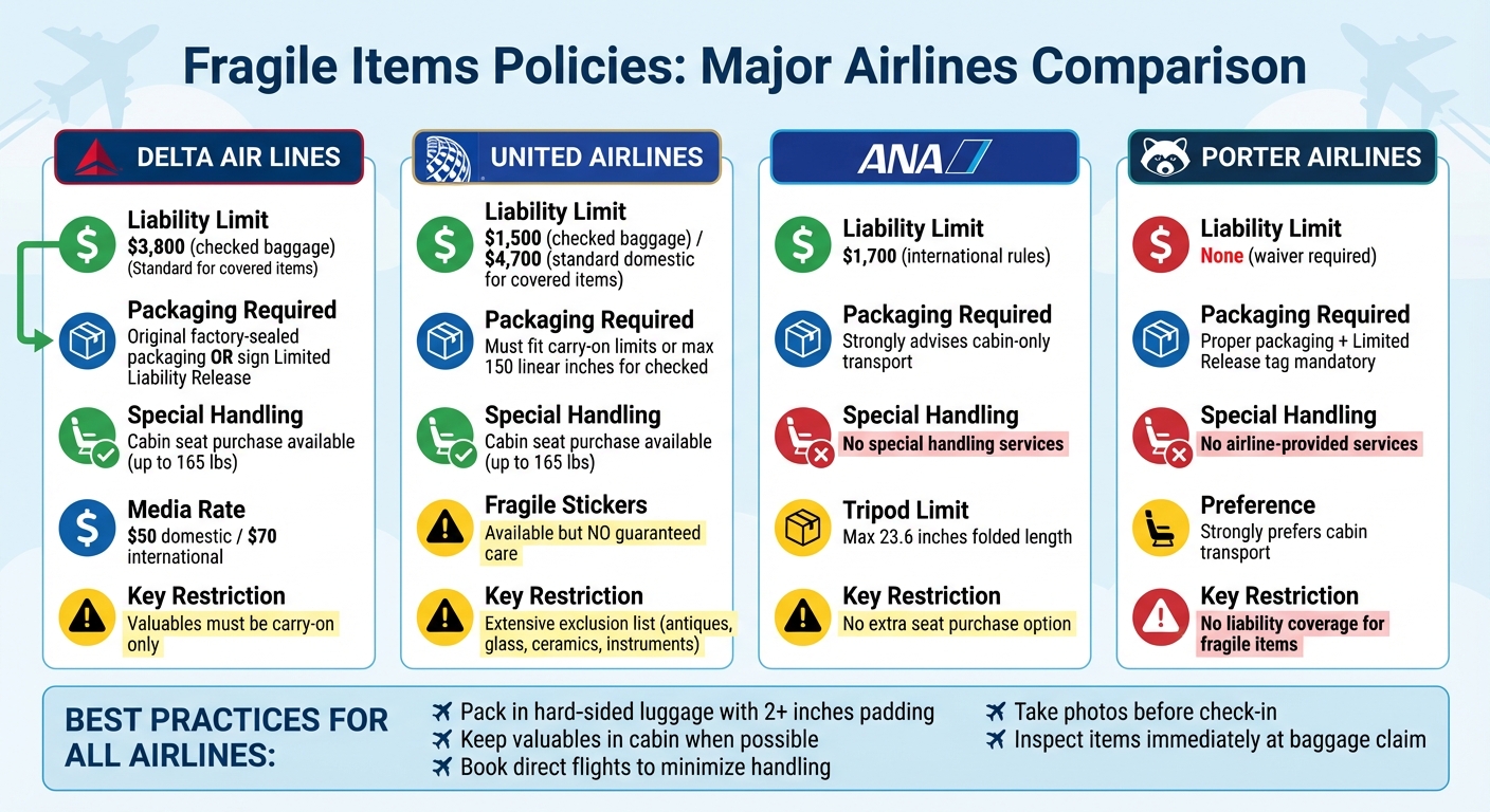 Major Airlines Fragile Items Policy Comparison Chart
