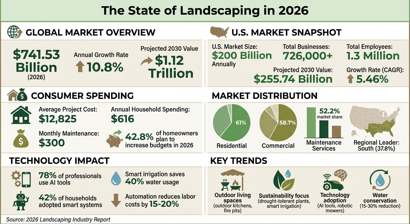 Landscaping Industry 2026: Market Size, Growth & Key Statistics