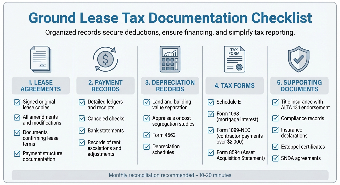Ground Lease Tax Documentation Checklist: 5 Essential Categories