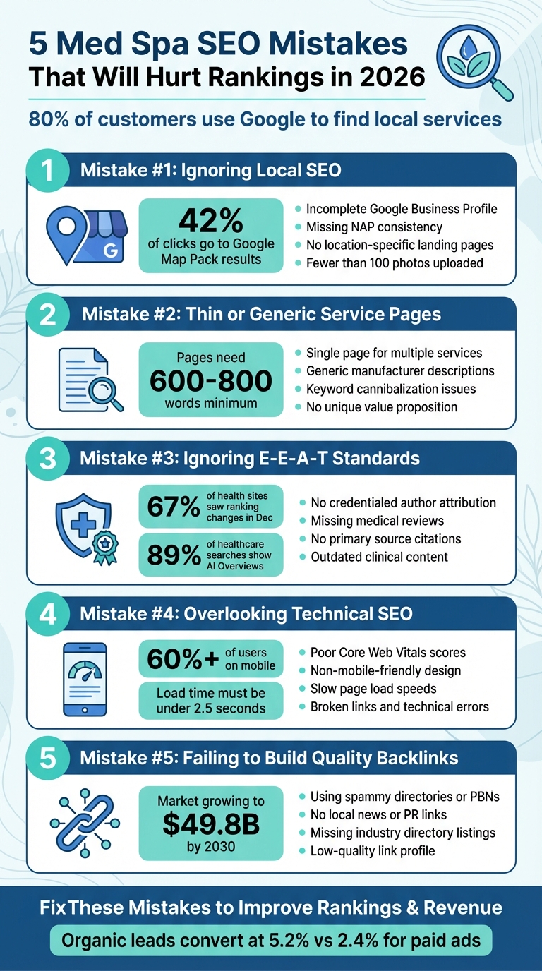 5 Critical Med Spa SEO Mistakes That Hurt Rankings in 2026