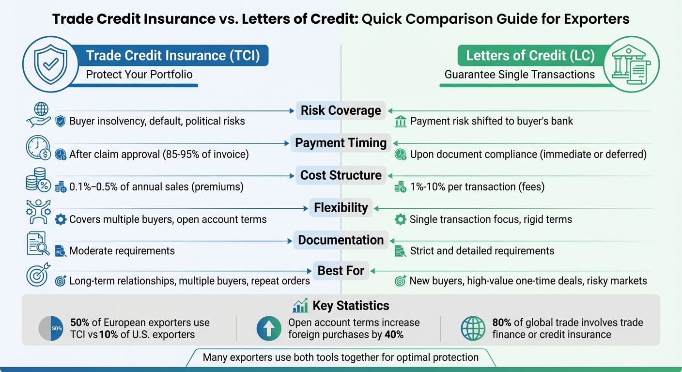 Trade Credit Insurance vs Letters of Credit: Key Differences for Exporters