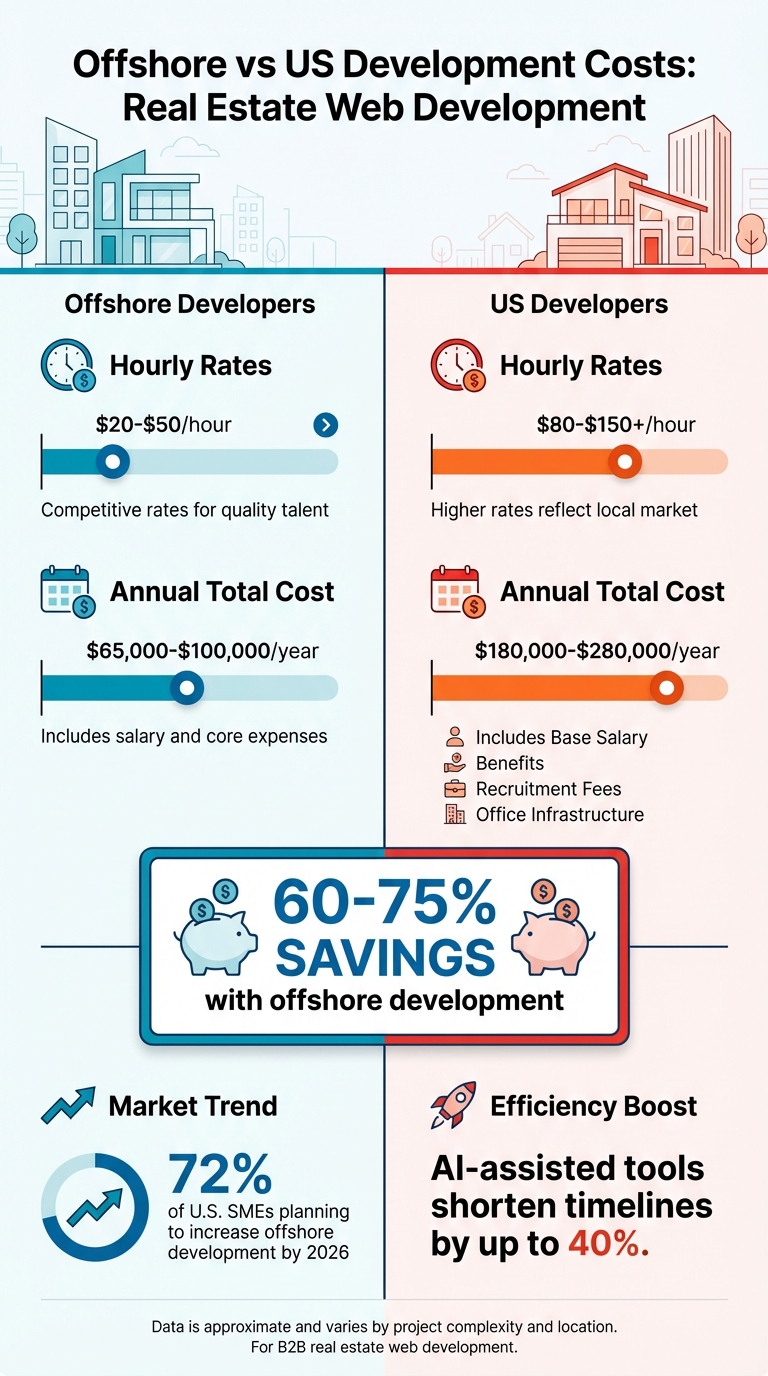 Offshore vs US Real Estate Web Development Cost Comparison