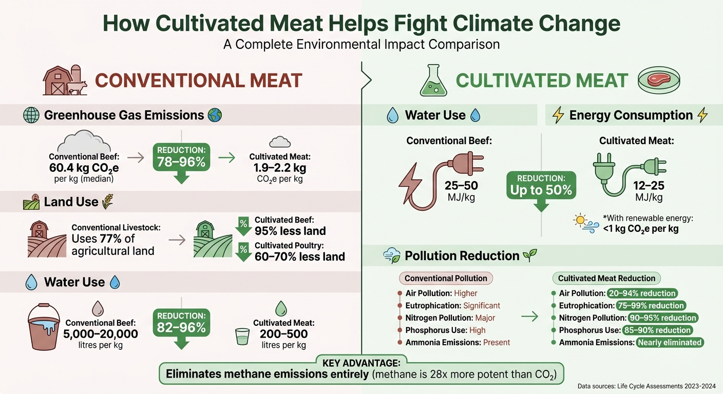 Cultivated Meat vs Conventional Meat Environmental Impact Comparison