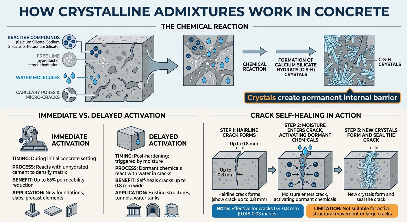 How Crystalline Admixtures Work: Chemical Process and Self-Healing Mechanism