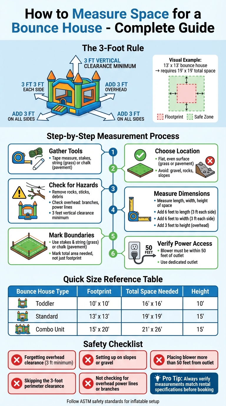 How to Measure Space for Bounce House Setup: Step-by-Step Guide