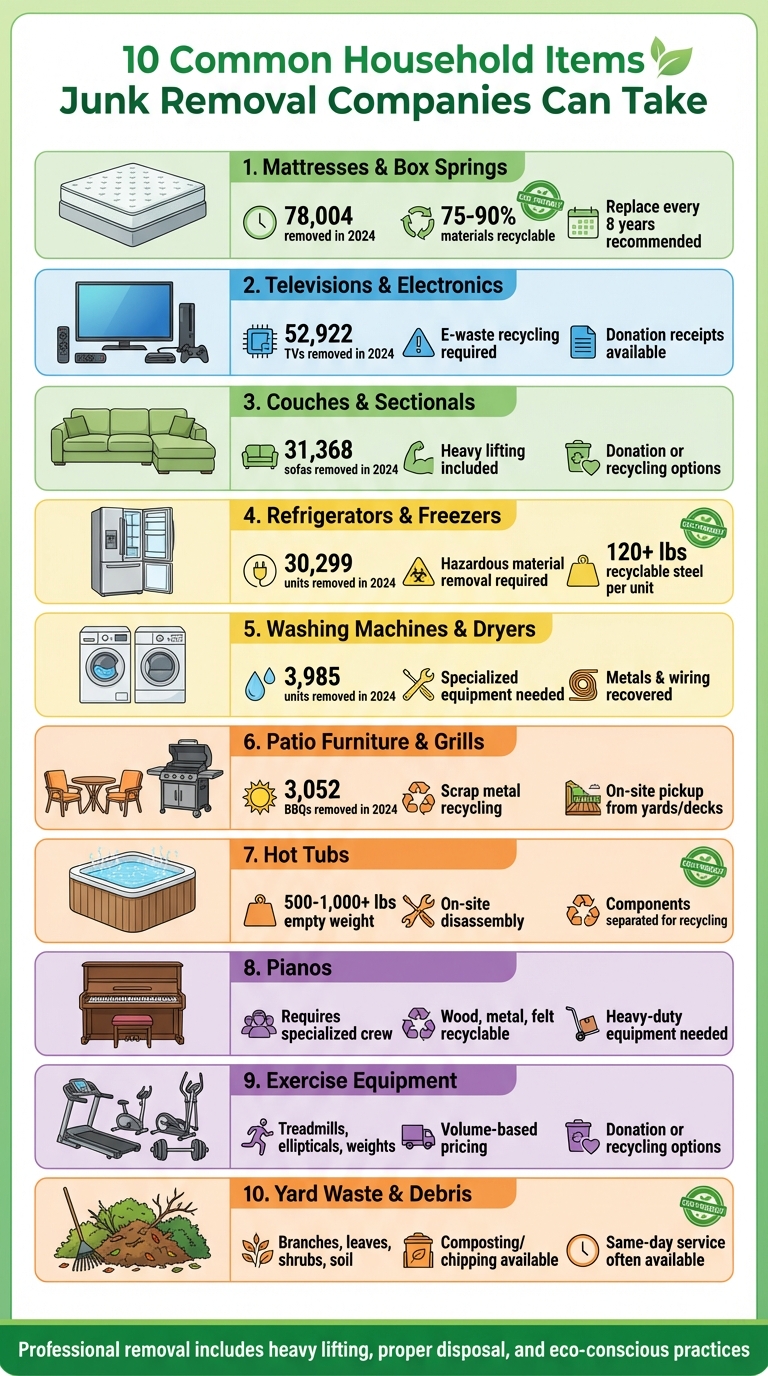 10 Common Items Junk Removal Companies Accept with Removal Statistics