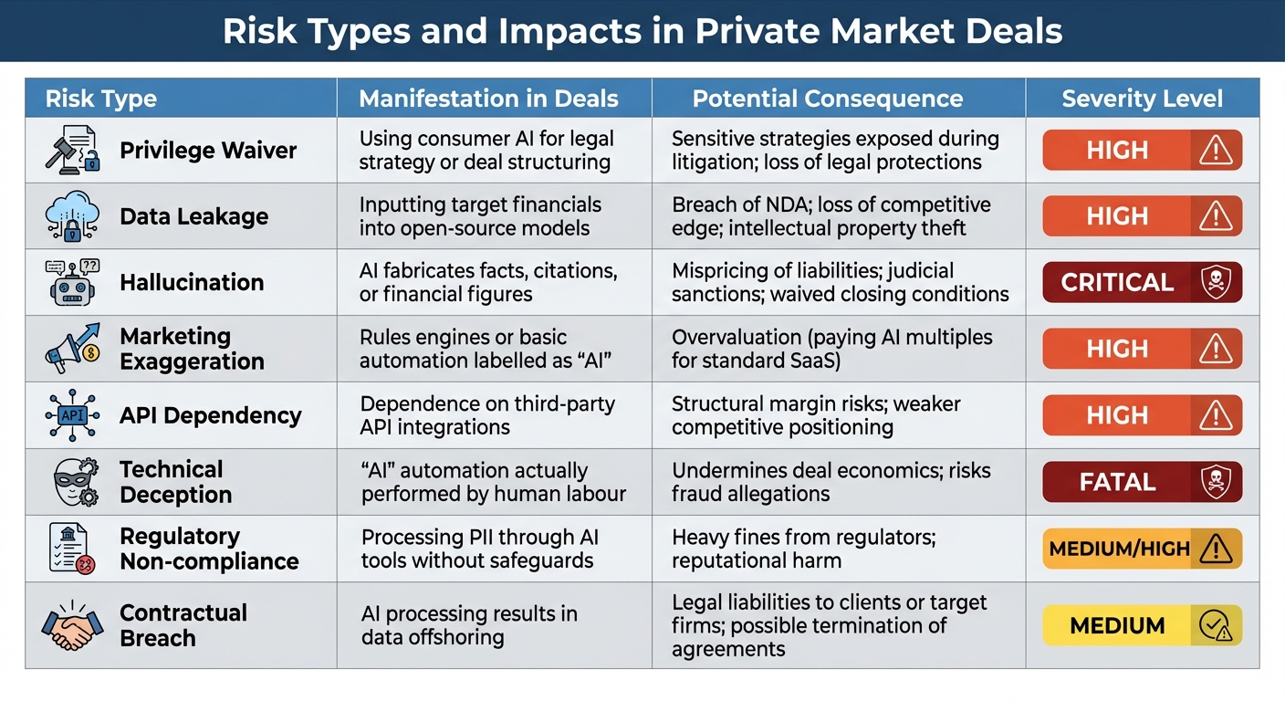 Generative AI Risk Types and Impacts in Private Market Deals