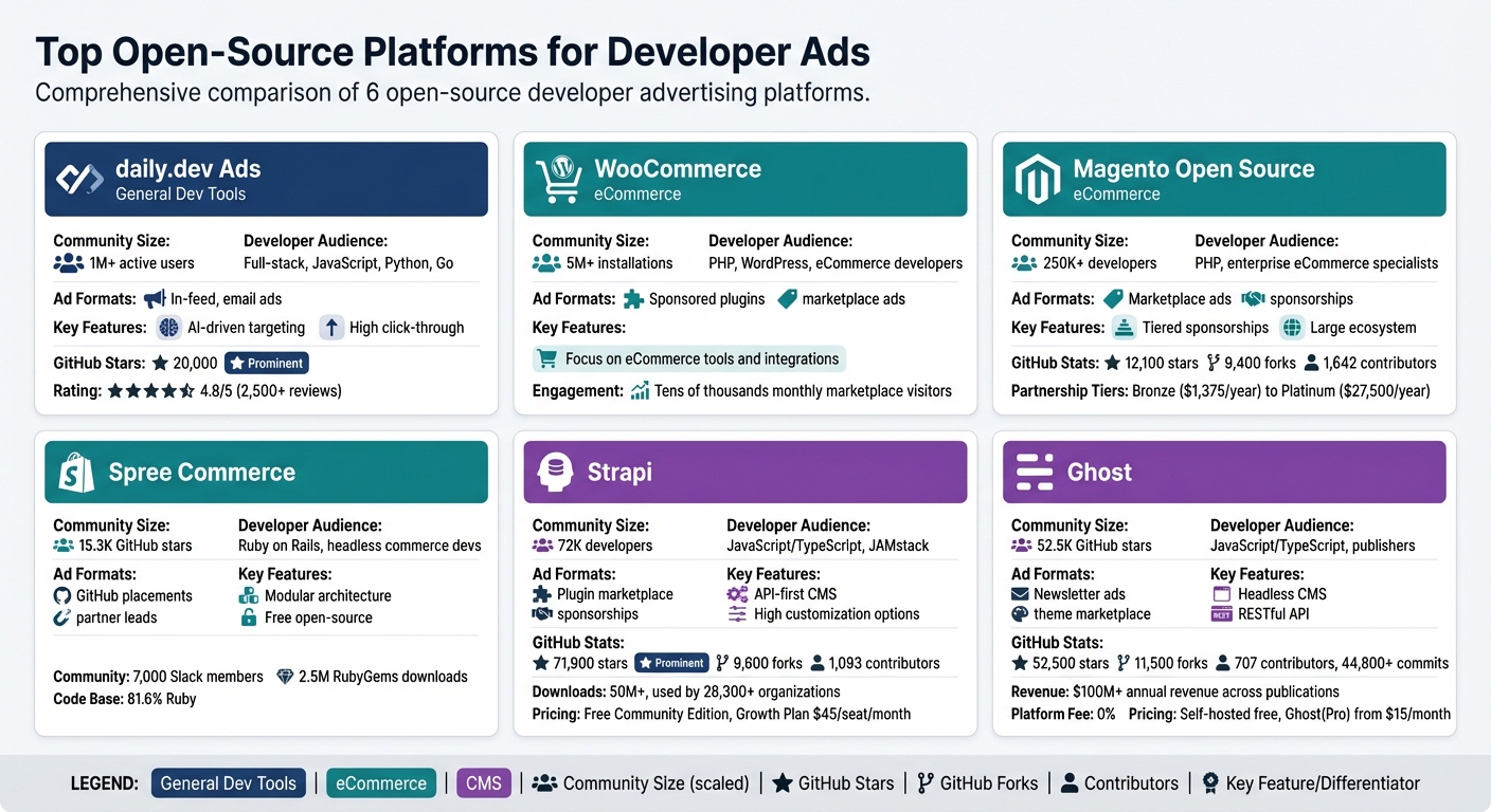 Comparison of Top 6 Open-Source Developer Advertising Platforms