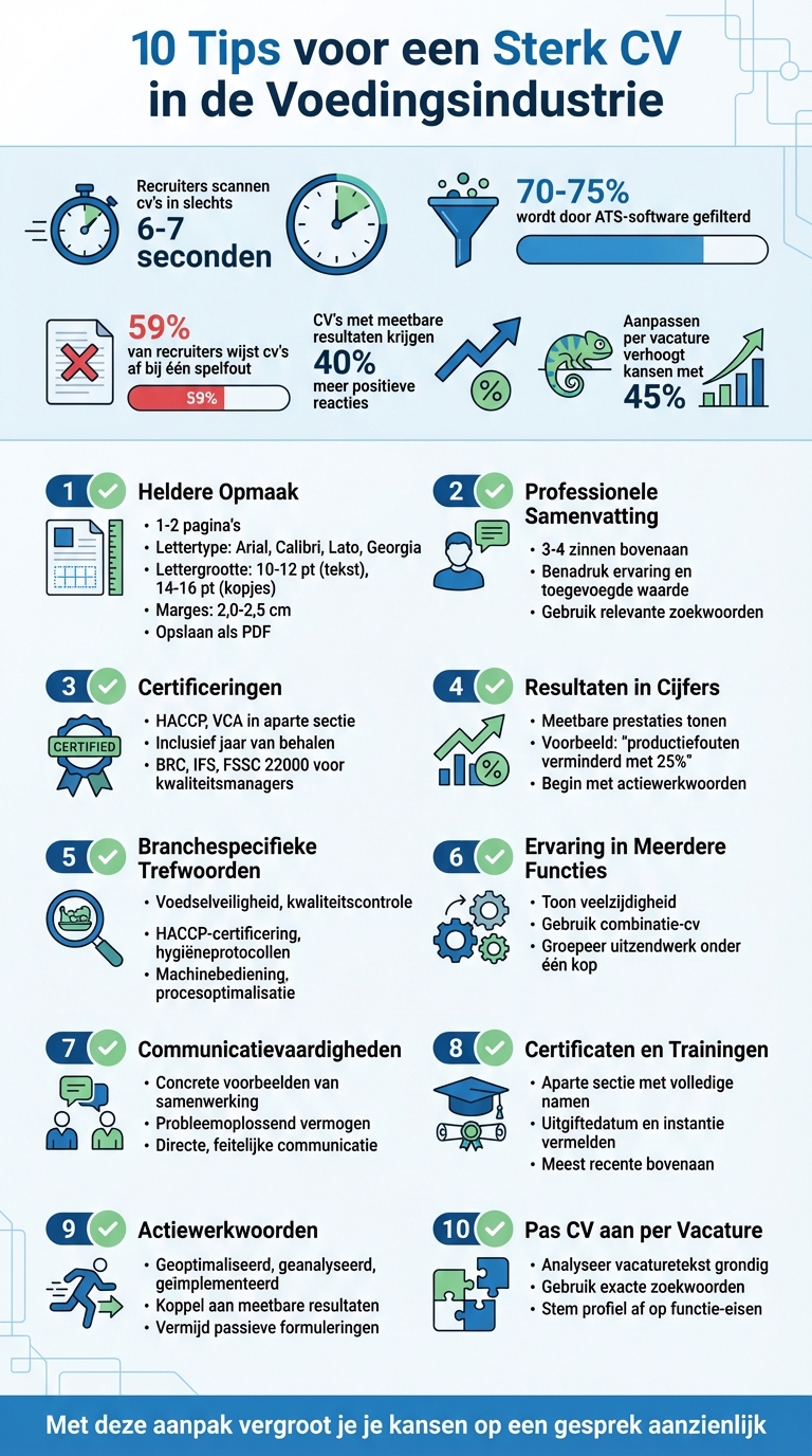 10 Tips voor een Sterk CV in de Voedingsindustrie