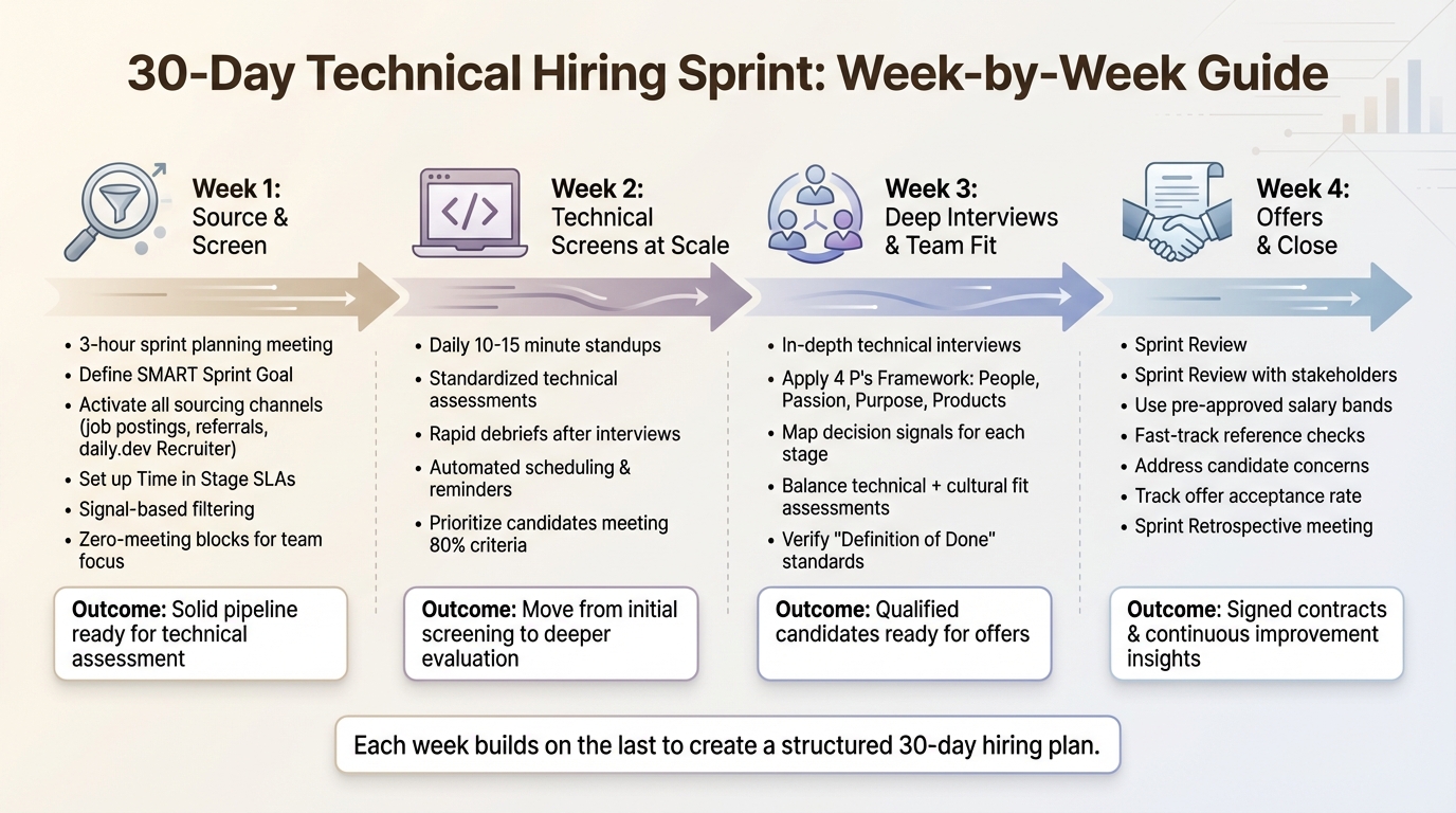 30-Day Technical Hiring Sprint Timeline: Week-by-Week Process