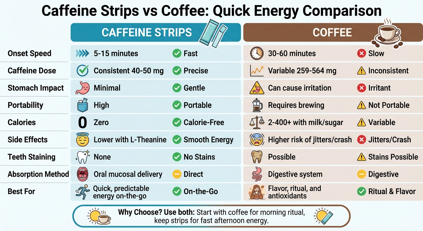Caffeine Strips vs Coffee Energy Comparison Chart