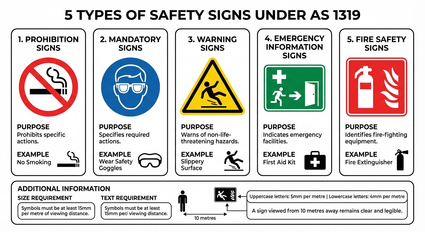 5 Types of Australian Safety Signs AS 1319 Guide