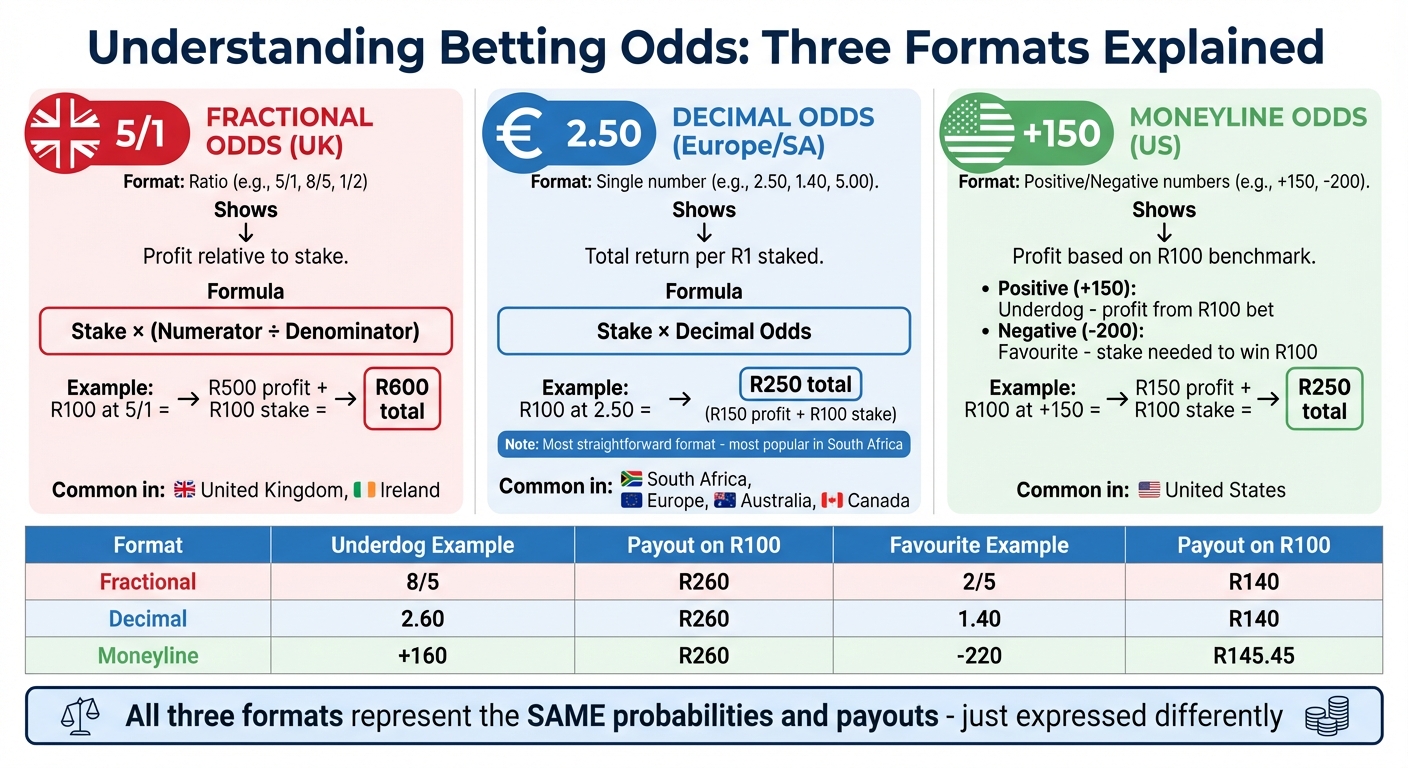 Betting Odds Formats Comparison: Fractional, Decimal, and Moneyline