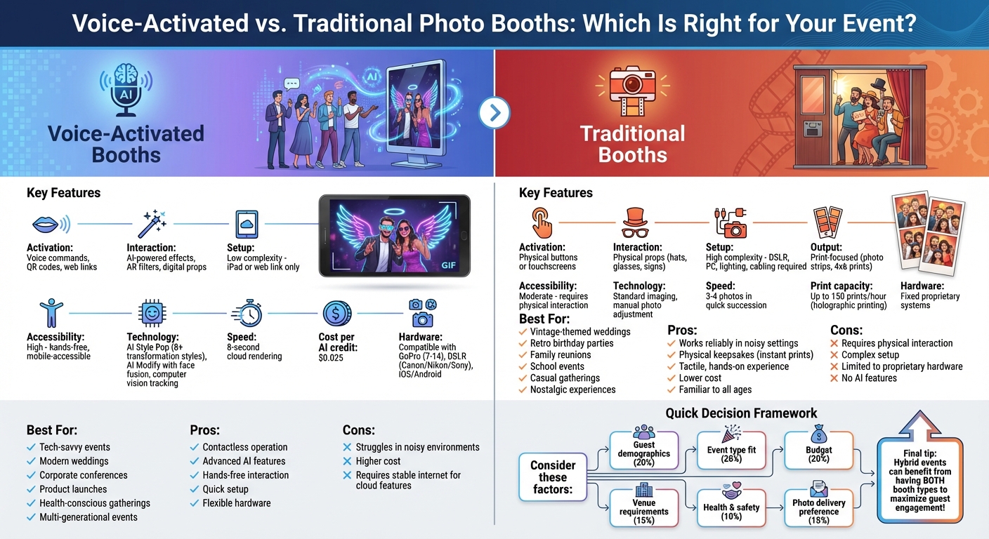 Voice-Activated vs Traditional Photo Booths: Complete Feature Comparison