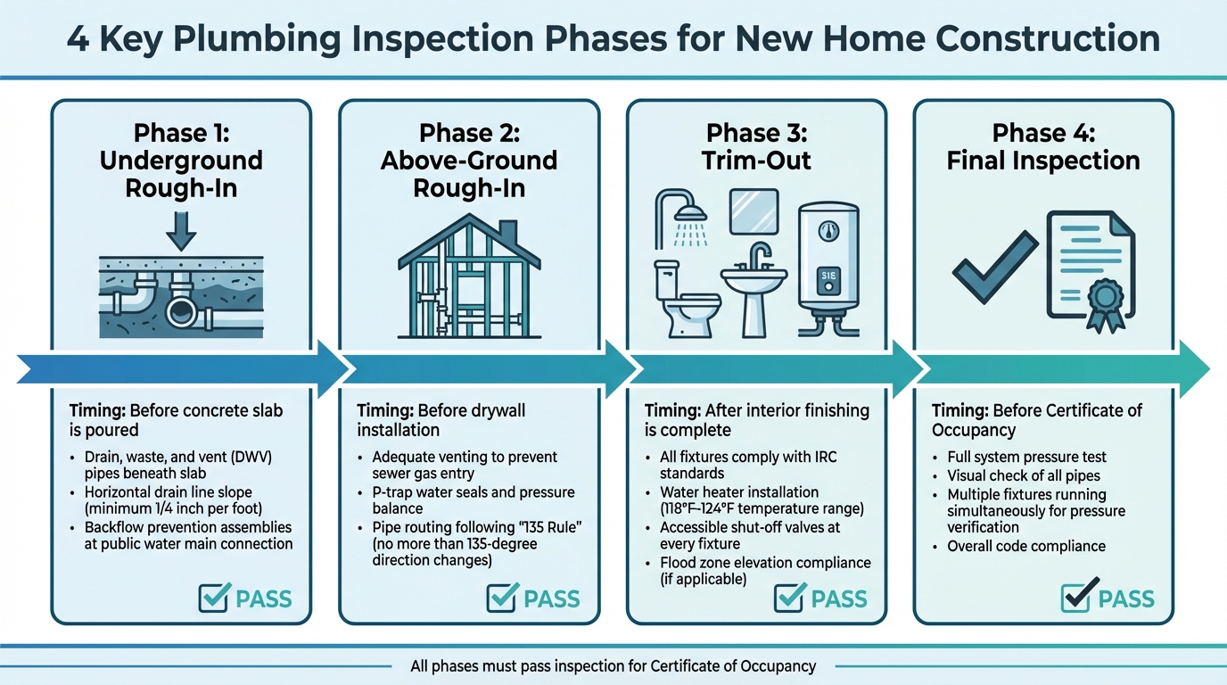 4 Key Plumbing Inspection Phases for New Home Construction in Bluffton SC