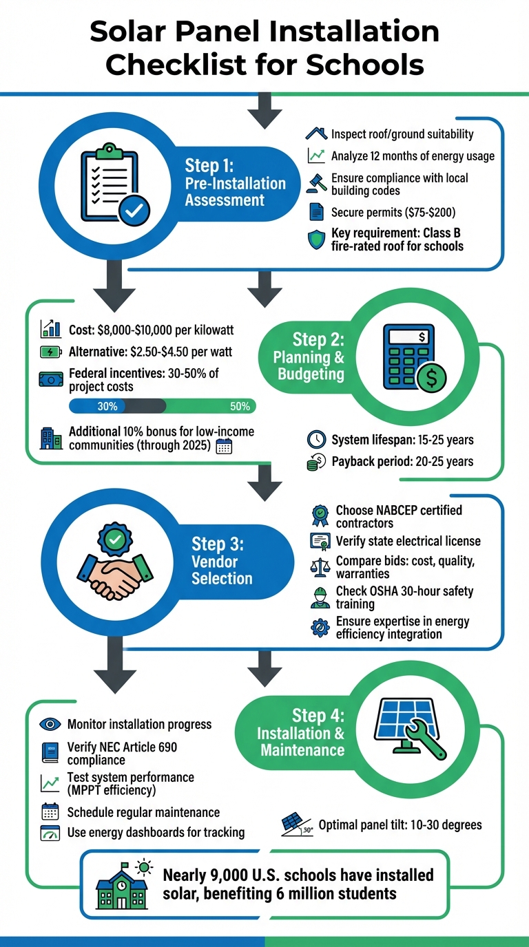 Checklist for Solar Panel Installation in Schools – E3