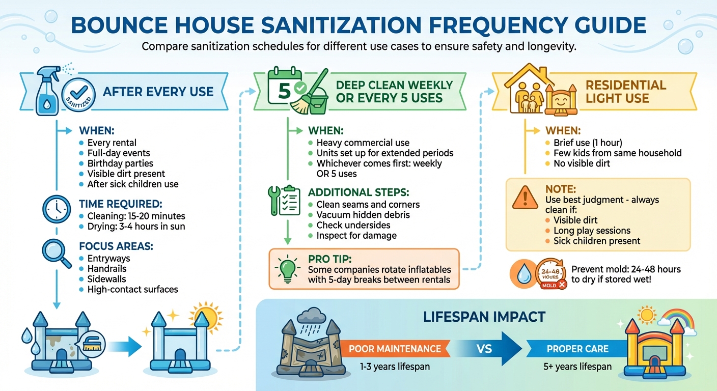 Bounce House Sanitization Schedule: Frequency Guide for Commercial and Residential Use