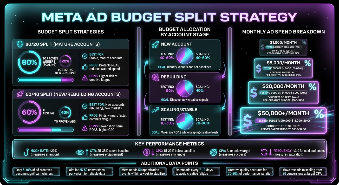 Meta Ad Budget Split Strategy Guide: 80/20 vs 60/40 by Account Stage