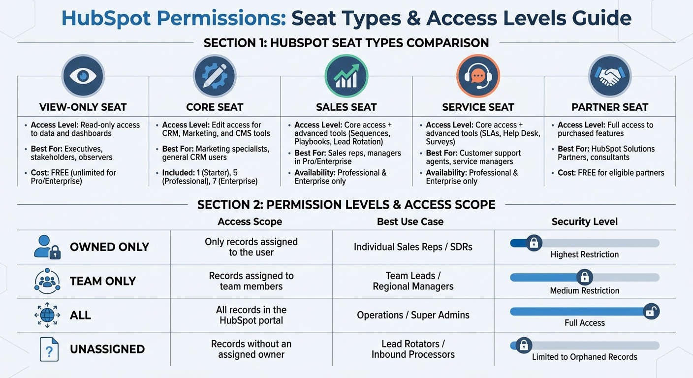 HubSpot Seat Types and Permission Levels Comparison Guide