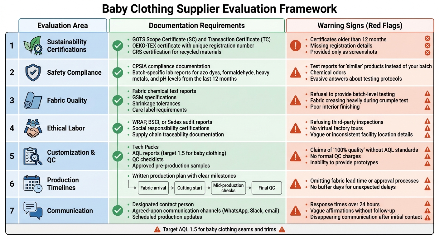 Baby Clothing Supplier Evaluation Framework: Documentation Requirements and Red Flags