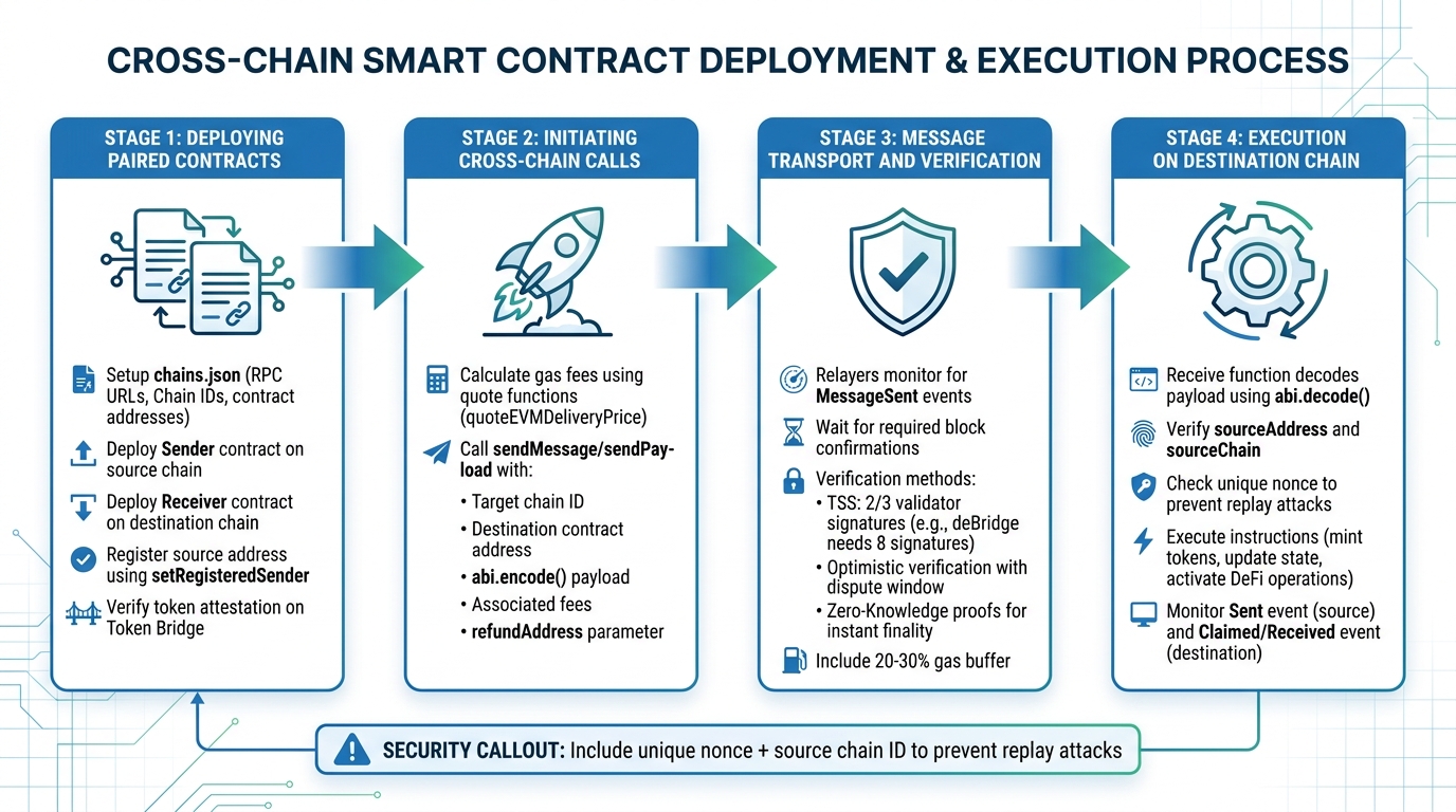 How Cross-Chain Smart Contracts Work: 4-Stage Process Flow