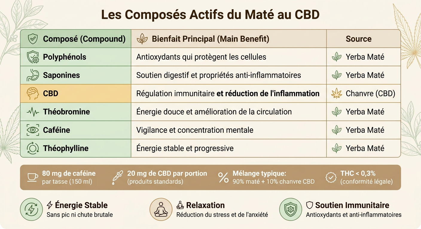 Composition et bienfaits du maté au CBD : comparaison des composés actifs