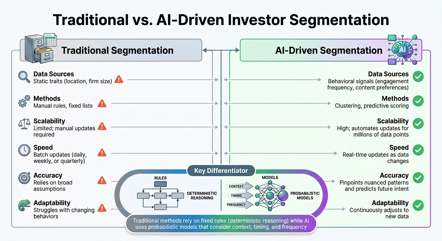 Traditional vs AI-Driven Investor Segmentation Comparison