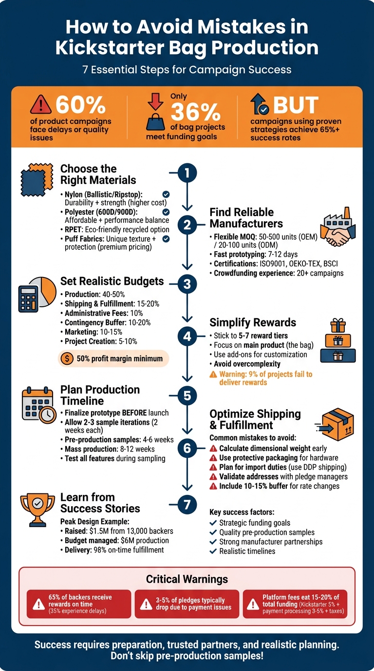 7 Essential Steps to Avoid Kickstarter Bag Production Mistakes
