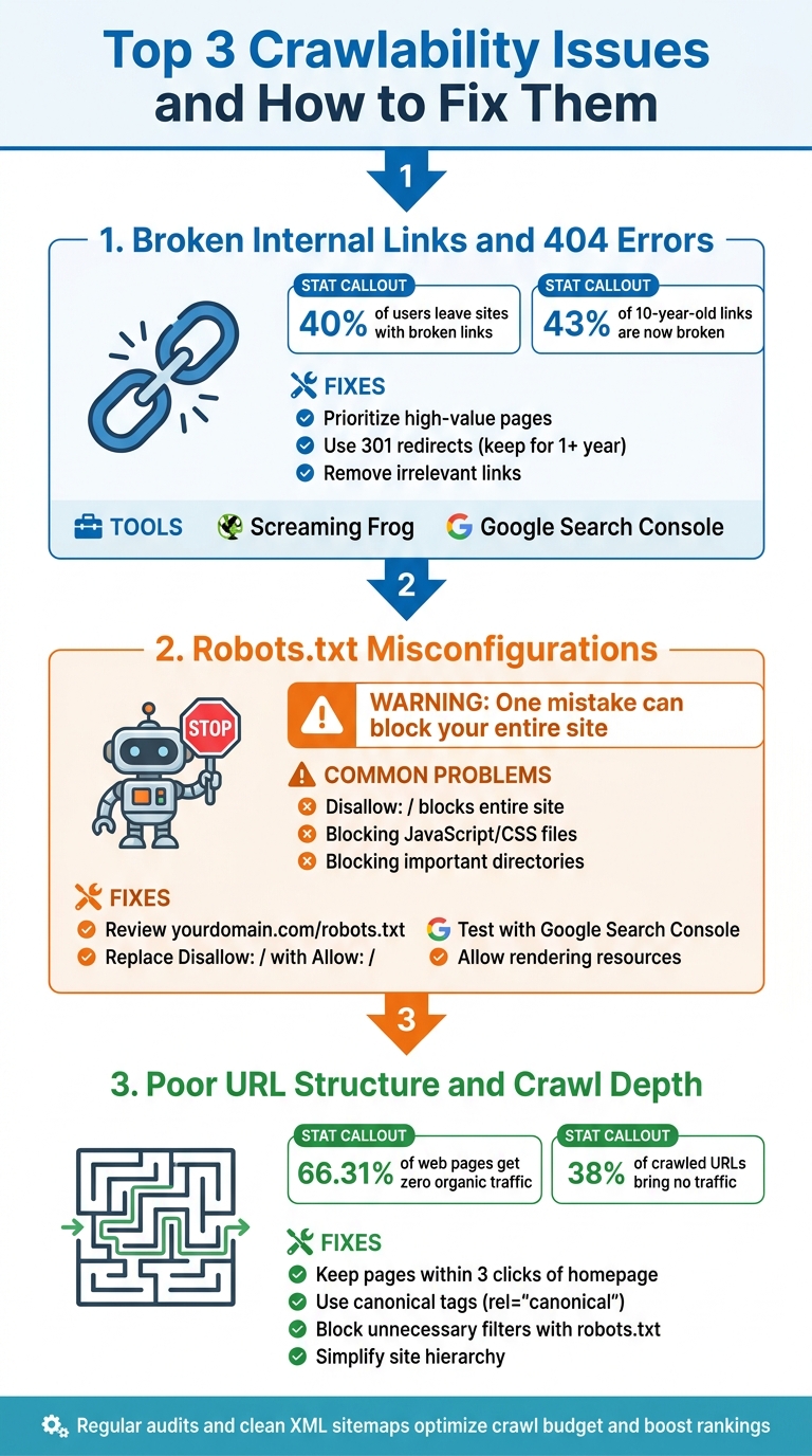 Top 3 Crawlability Issues and How to Fix Them