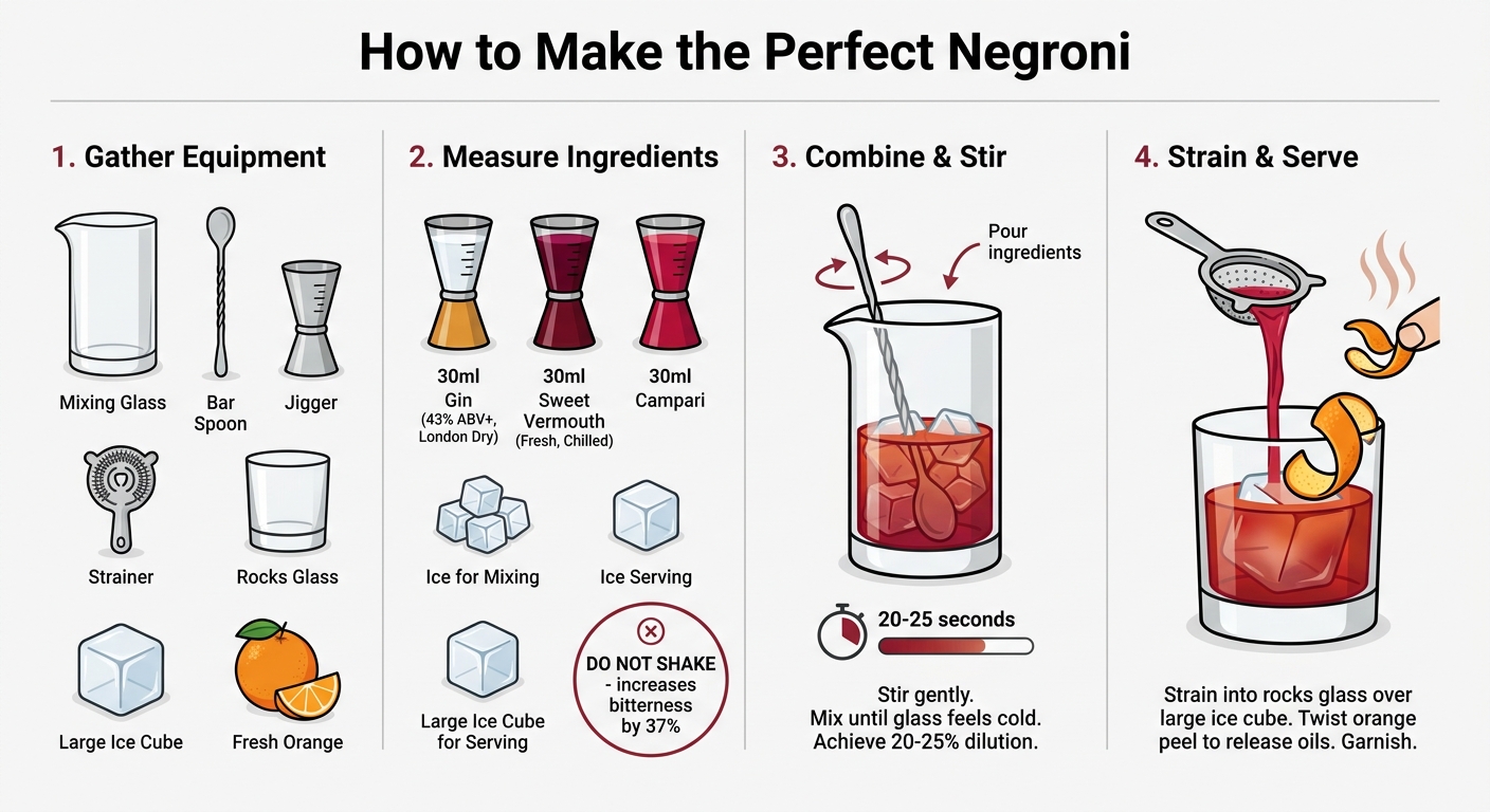 How to Make the Perfect Negroni Cocktail - Step by Step Guide