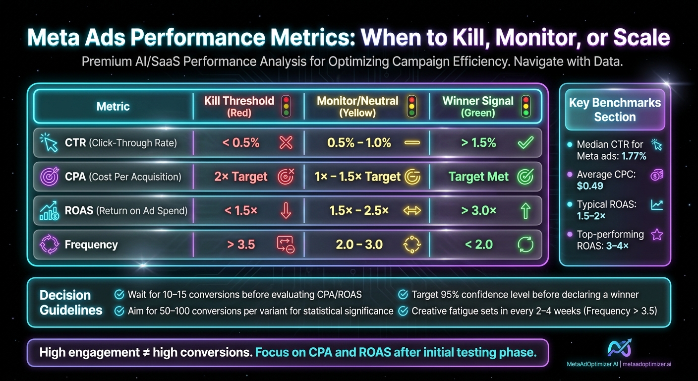 Meta Ads Testing Framework Metrics Decision Guide