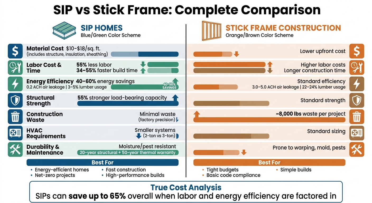 SIP Homes vs Stick Frame Construction: Cost, Efficiency, and Performance Comparison