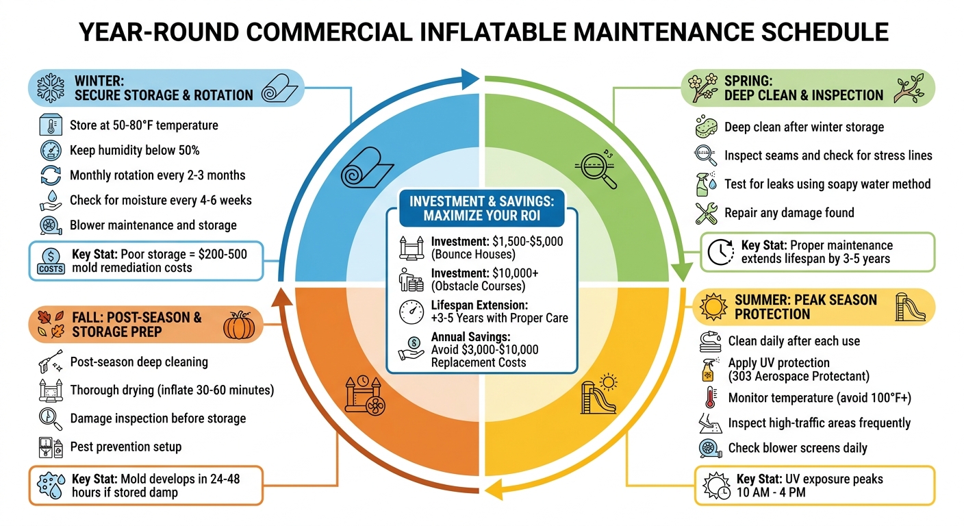 Year-Round Inflatable Maintenance Schedule by Season