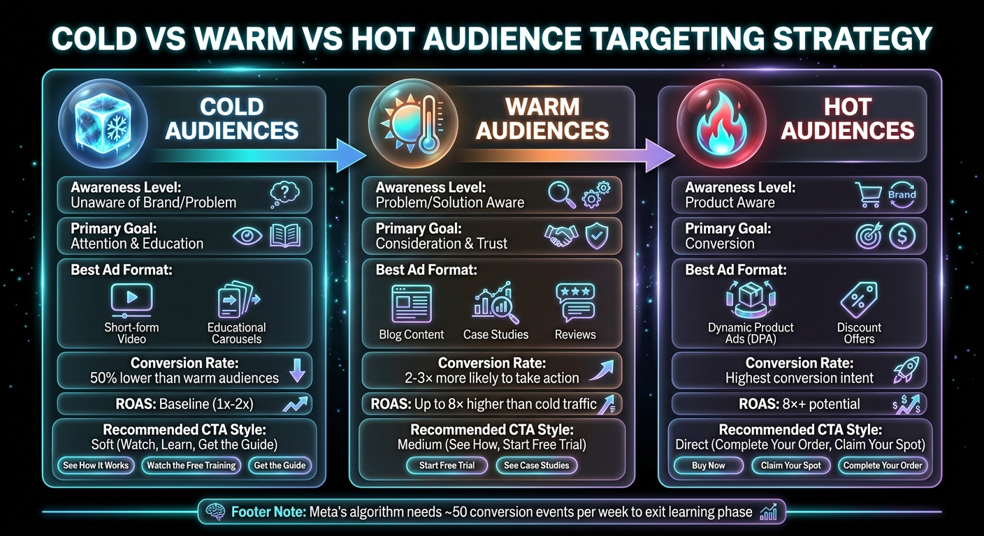 Cold vs Warm vs Hot Audience Targeting Strategy for Meta Ads