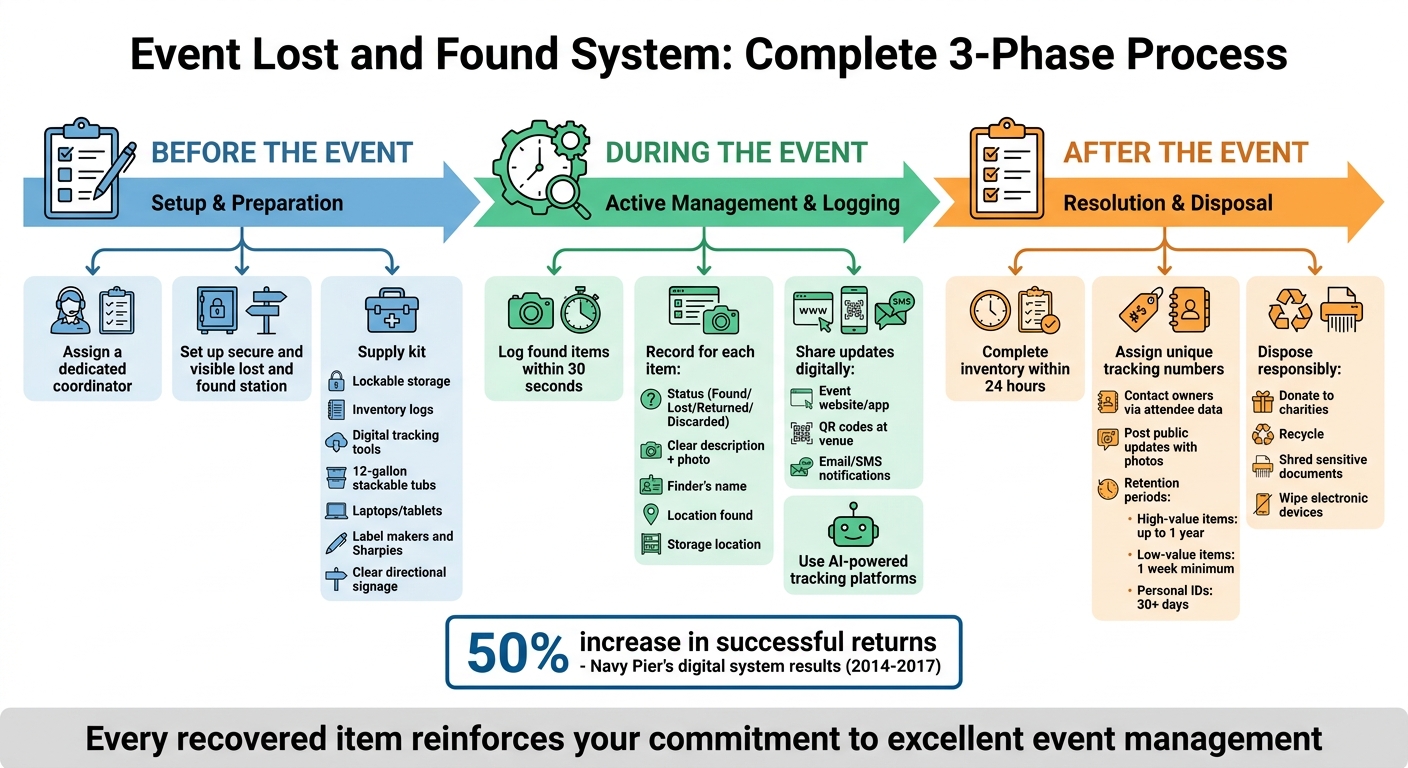 3-Phase Lost and Found System for Events: Before, During, and After