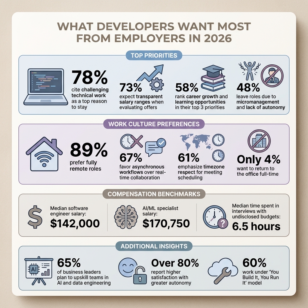 What Developers Want Most From Employers: Key Statistics 2026