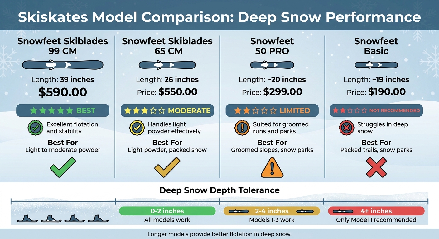Skiskates Model Comparison for Deep Snow Performance