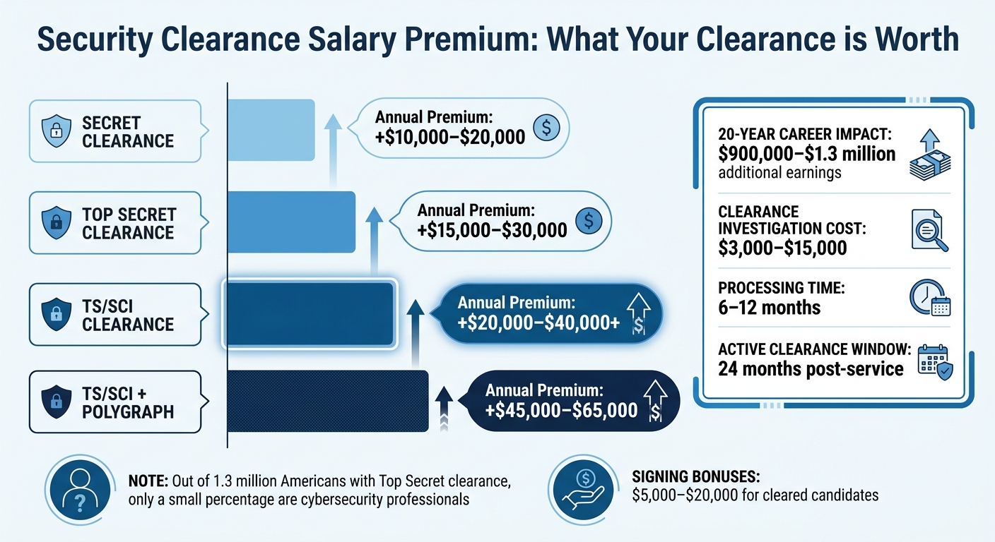 Security Clearance Salary Premium Comparison for Cybersecurity Professionals