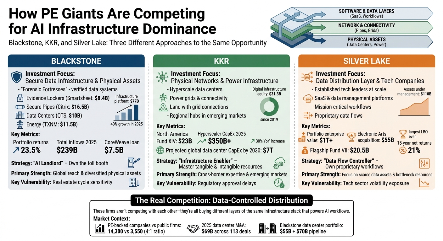 Private Equity AI Infrastructure Investment Strategies: Blackstone vs KKR vs Silver Lake