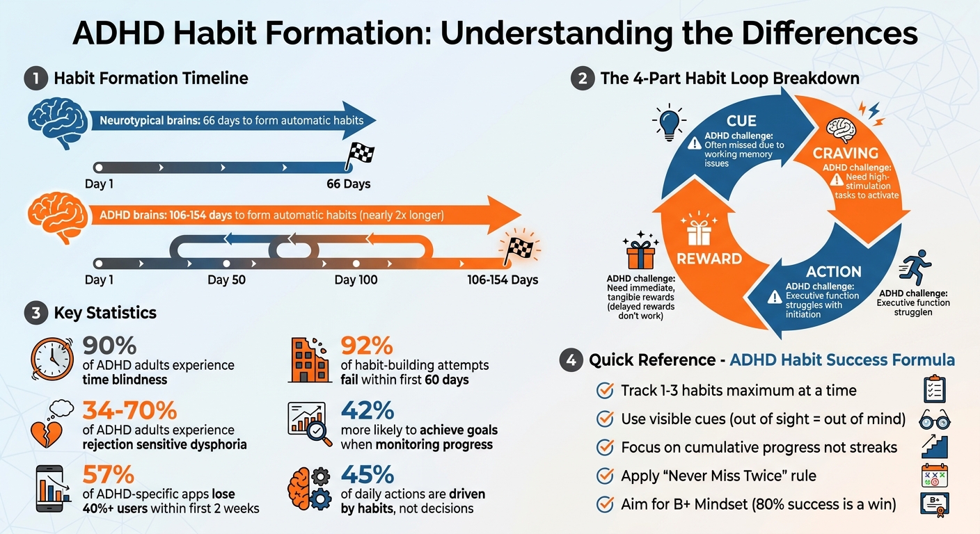 ADHD vs Neurotypical Habit Formation: Key Differences and Timeline