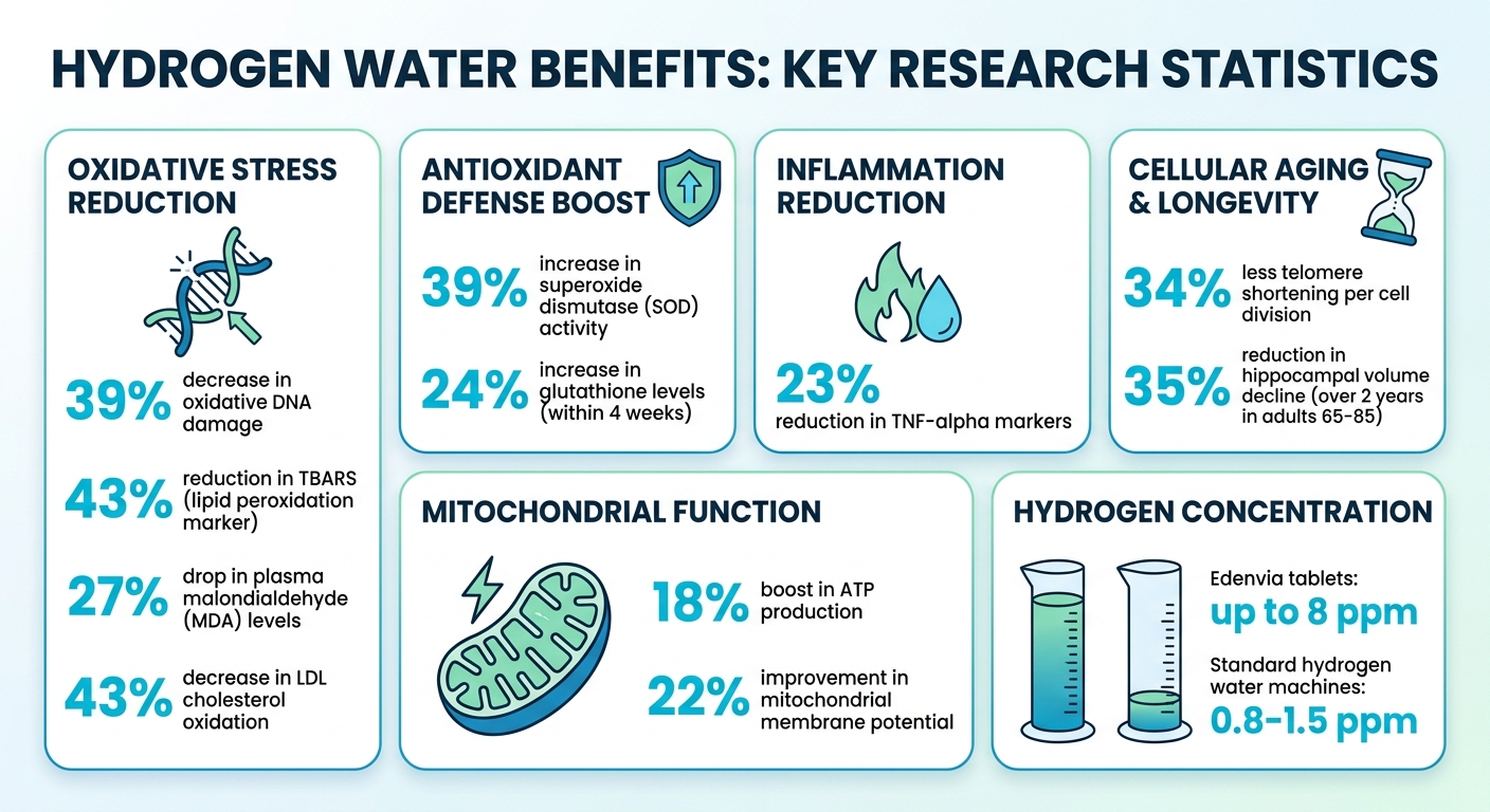 Hydrogen Water Benefits: Key Research Statistics for Cellular Health