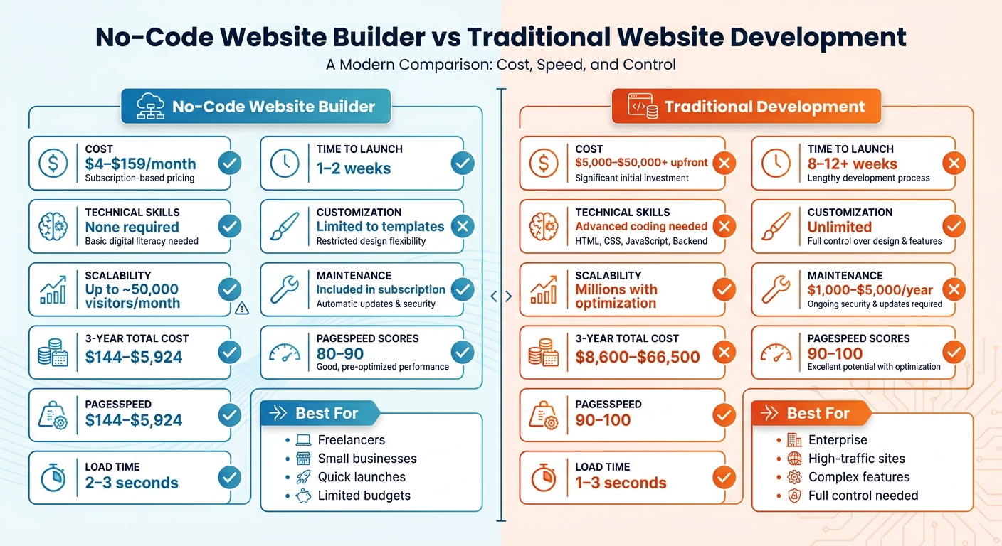 No-Code Website Builder vs Traditional Website: Which to Choose