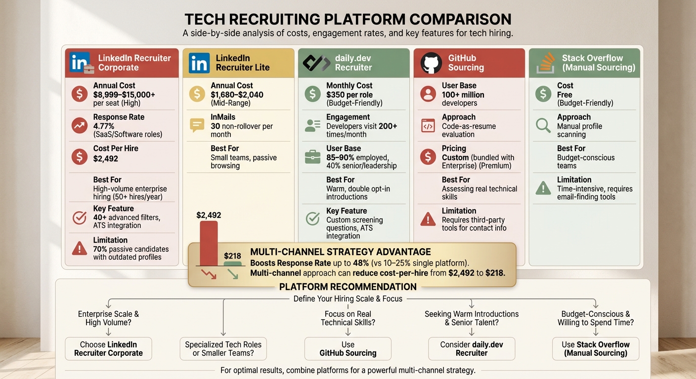 LinkedIn Recruiter vs Alternative Tech Hiring Platforms: Cost and Performance Comparison