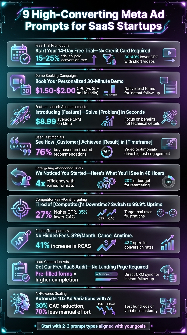 9 High-Converting Meta Ad Prompts for SaaS Startups
