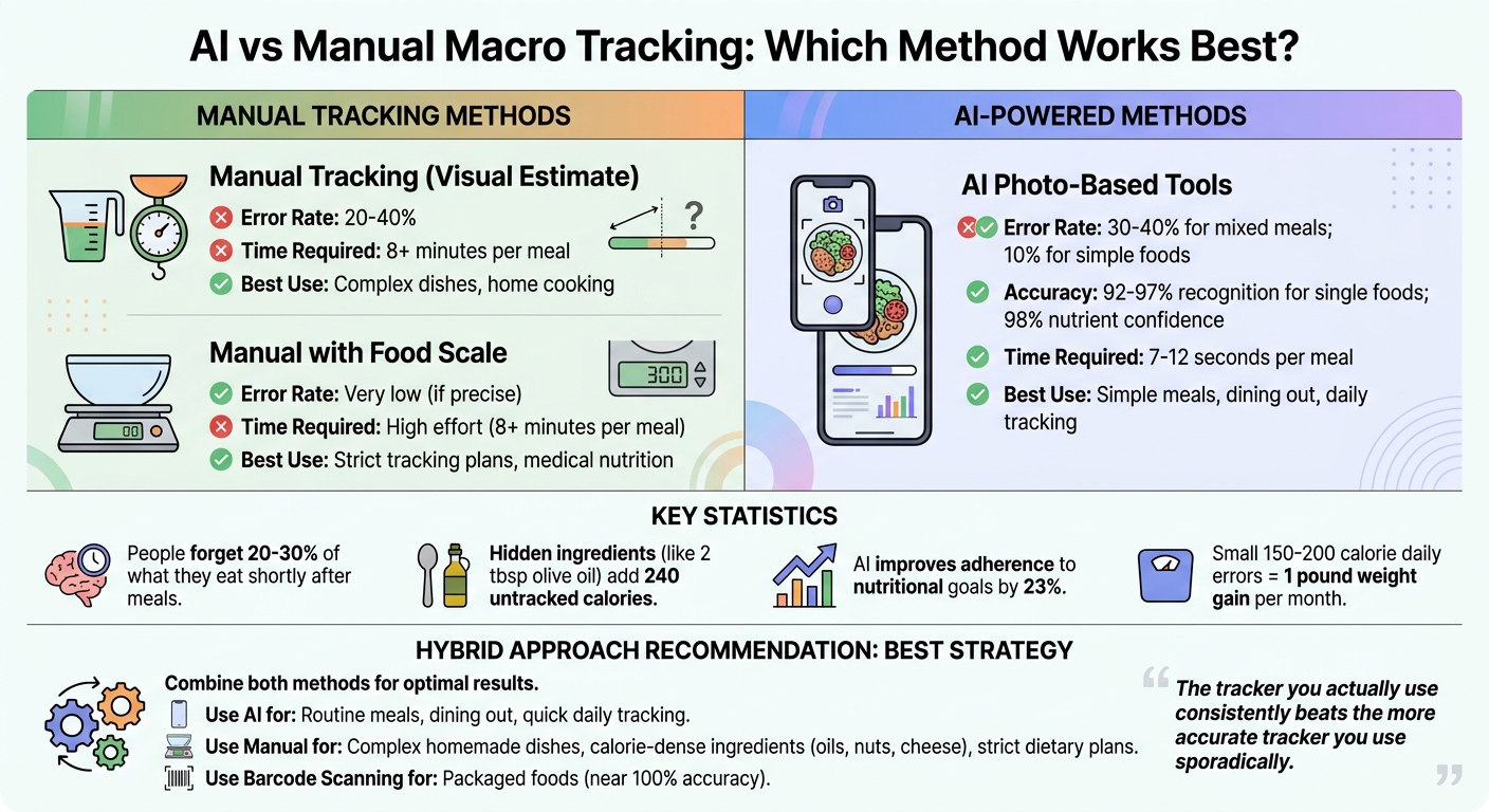 AI vs Manual Macro Tracking Comparison: Accuracy, Time, and Best Use Cases